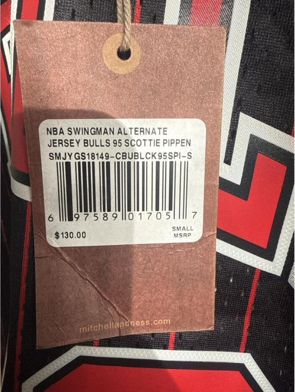 Mitchell & Ness Scottie Pippen Chicago Bulls Swingman Jersey Black Red Size S - Picture 2 of 6